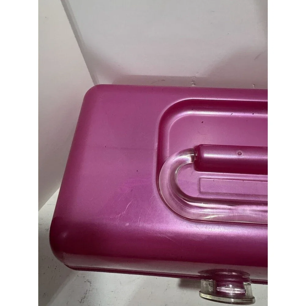 Caboodles Pink Cosmetic Organizer Makeup Craft Tote Organize Carry Case Vintage